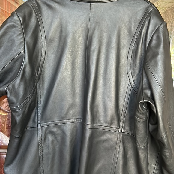 Leather BLAZER Jacket Plus 26-28W, NEW YORK CLASSIC, lined with side pockets - Picture 2 of 8